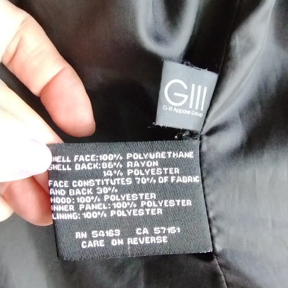 Black Rivet Vegan Leather Removable Hoodie Moto Jacket - Fits M - Carchoal/Black - Picture 14 of 16